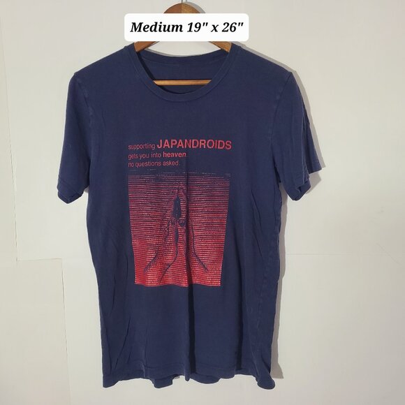 Japandroids "Support /Get into Heave" Blue Medium T-Shirt Canadian Rock/Punk - Picture 1 of 3